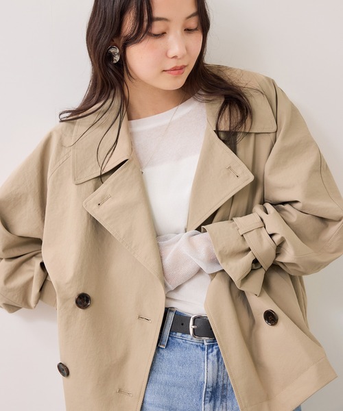 VIS（ビス） トレンチコート コート ショートトレンチコート/UVケア