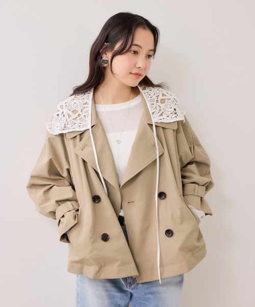 VIS（ビス） トレンチコート コート ショートトレンチコート/UVケア