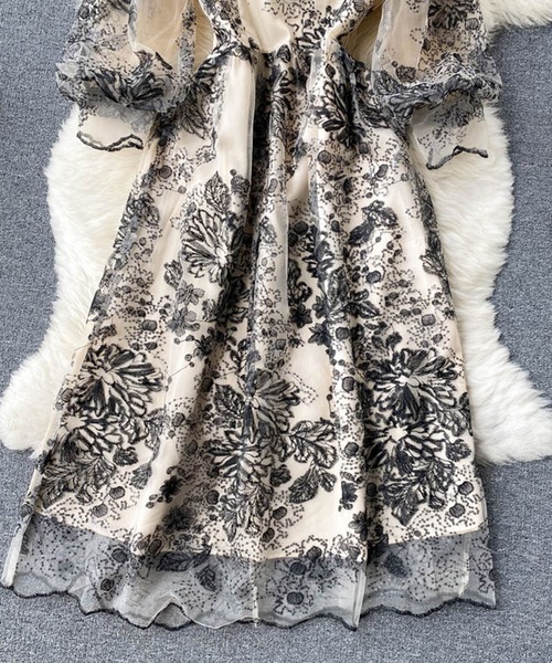 「SMILE ORCHID」 長袖ワンピース S ベージュ レディース_画像4