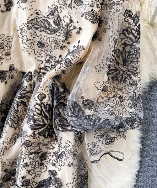 「SMILE ORCHID」 長袖ワンピース S ベージュ レディース_画像6