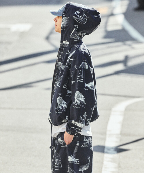 NAUTICA（ノーティカ） ブルゾン アウター OCEAN総柄 ツイル ジップ