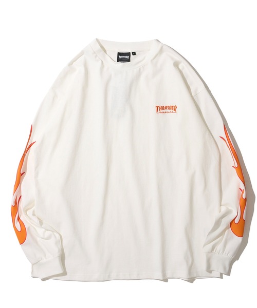 「THRASHER」 長袖Tシャツ MEDIUM アッシュグレー メンズ_画像2