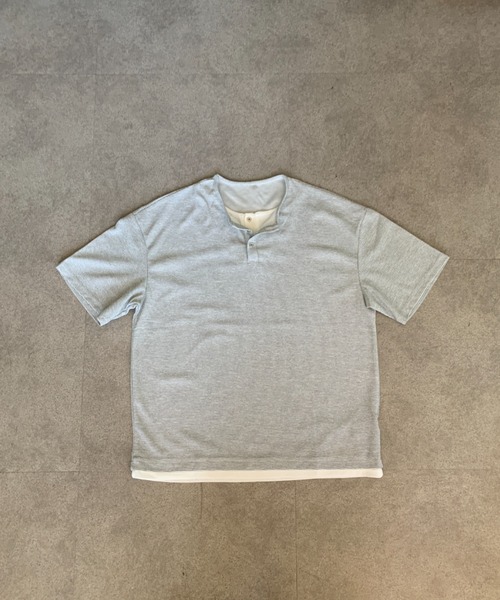 link lot tシャツ 「26春夏新作」フェイクレイヤードダブルヘンリー