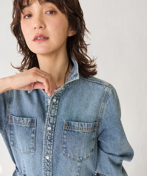 ワンピース 「Yossshiiii企画」「A・MONN(アモン)」デニムシャツマルチワンピースの画像