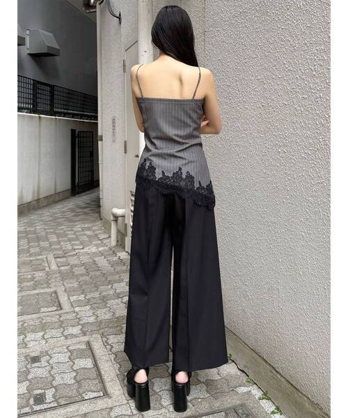 ワイドパンツ スラックス パンツ 「接触冷感」ハイウエストセンプレワイドパンツ「セットアップ着用可」　夏服 レディースの画像