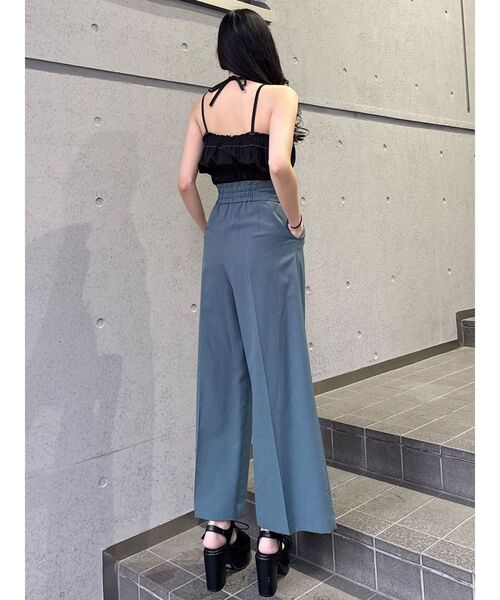 ワイドパンツ スラックス パンツ 「接触冷感」ハイウエストセンプレワイドパンツ「セットアップ着用可」　夏服 レディースの画像