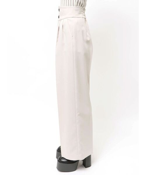 ワイドパンツ スラックス パンツ 「接触冷感」ハイウエストセンプレワイドパンツ「セットアップ着用可」　夏服 レディースの画像