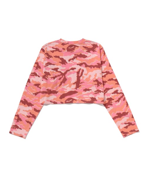 tシャツ GLITCH WOODLAND CAMO BAPE CROPPED L/S TEE レディースの画像
