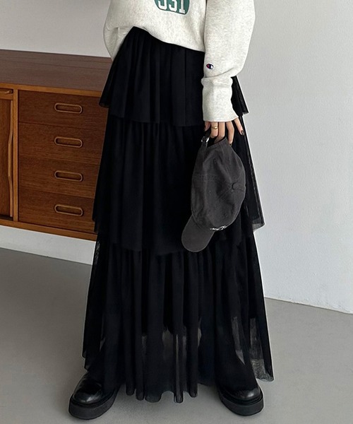 「callautia」 フリルスカート MEDIUM ブラウン レディース_画像2