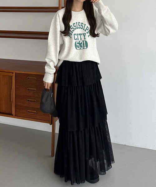 「callautia」 フリルスカート MEDIUM ブラウン レディース_画像3