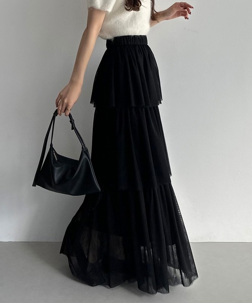 「callautia」 フリルスカート MEDIUM ブラウン レディース_画像4