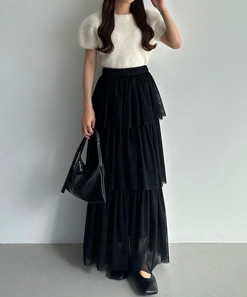 「callautia」 フリルスカート MEDIUM ブラウン レディース_画像6