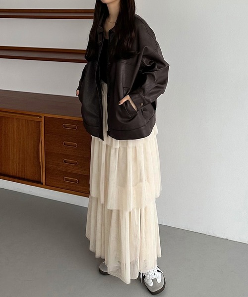 「callautia」 フリルスカート MEDIUM ブラウン レディース_画像9