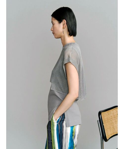 UN3D.（アンスリード） ニット セーター SHEER SHORT KT TOP / シアー