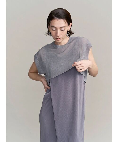 UN3D.（アンスリード） ニット セーター SHEER SHORT KT TOP / シアー