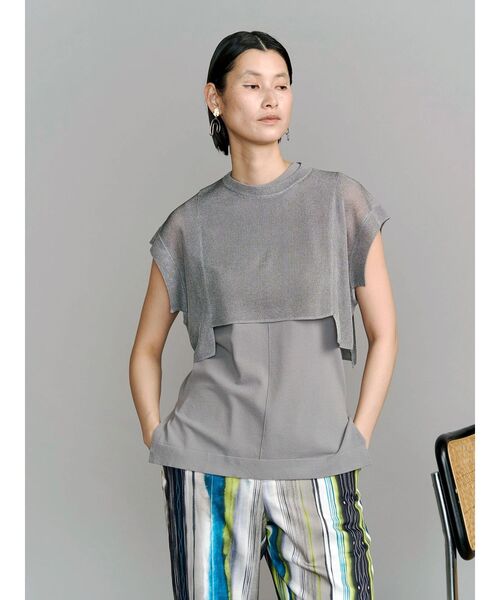 UN3D.（アンスリード） ニット セーター SHEER SHORT KT TOP / シアー