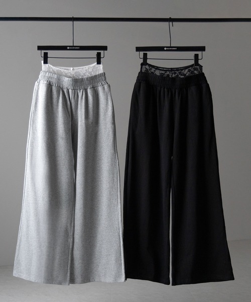 「me+em select」 スウェットパンツ MEDIUM ブラック レディース_画像2