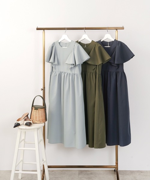 Liala×PG（リアラバイピージー） ワンピース 半袖 ラッフルスリーブ