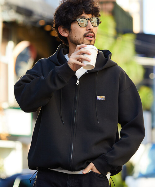 「FREAK'S STORE」 ジップアップパーカー MEDIUM ライトグレー メンズ_画像3