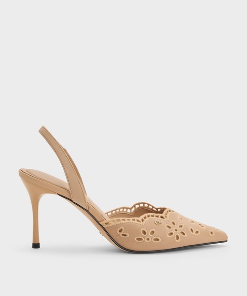 CHARLES ＆ KEITH（チャールズ&キース） パンプス レザー エンブロイ