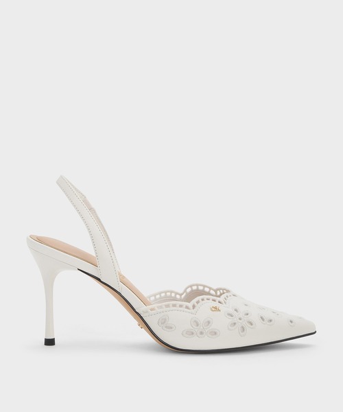 CHARLES ＆ KEITH（チャールズ&キース） パンプス レザー エンブロイ