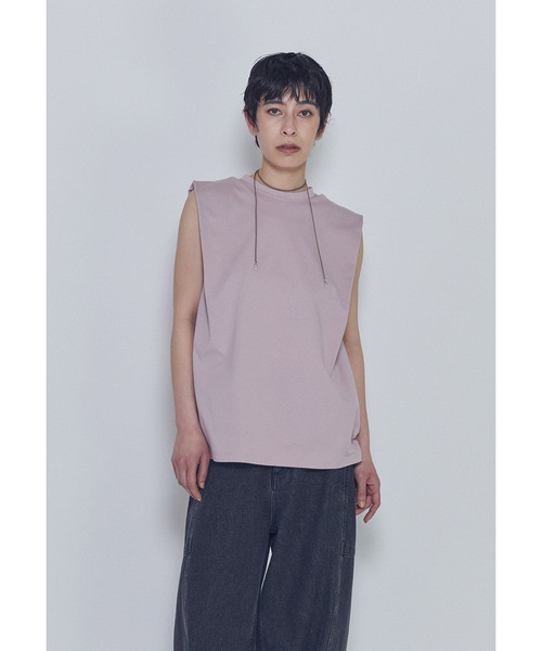 1er Arrondissement tシャツ ショルダータックノースリーブTシャツ 