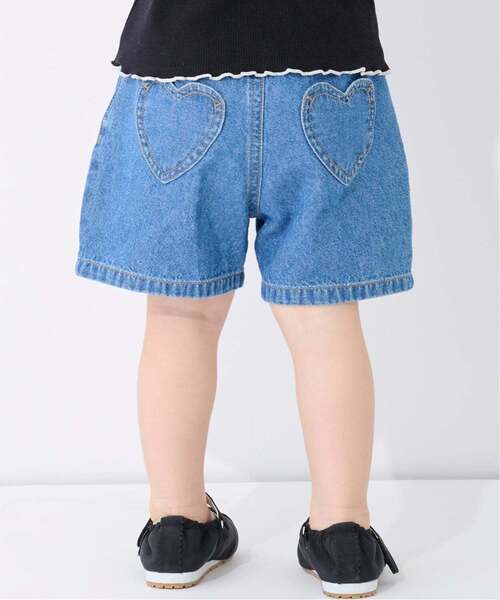 パンツ ウオッシュ加工ハートポケットショートパンツ キッズ 子供服 女の子 | petit main | 05