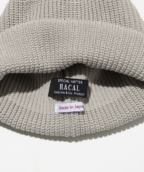 「RACAL」 ニットキャップ フリ- ベージュ メンズ_画像2