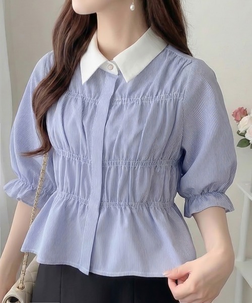 「mily bilet」 半袖シャツ MEDIUM オフホワイト レディース_画像5
