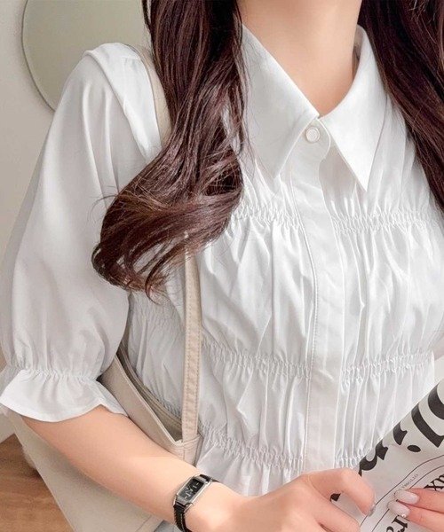 「mily bilet」 半袖シャツ MEDIUM オフホワイト レディース_画像7