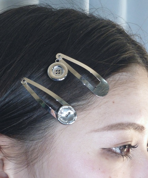 ヘアピン 「金属アレルギー対応」ボタンメタルヘアピンセット | 4quince