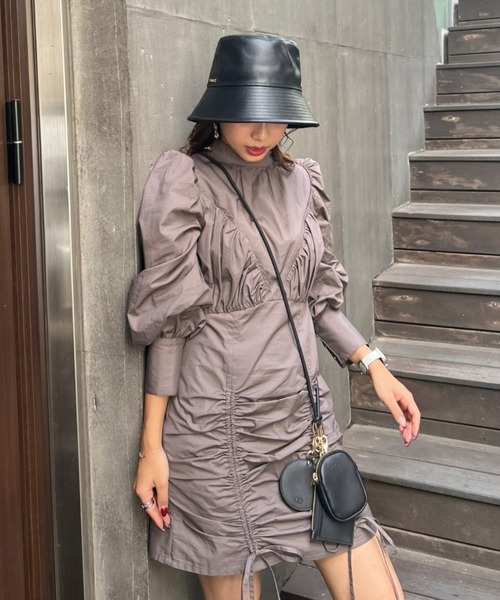「rienda」 長袖ワンピース MEDIUM レッド レディース_画像5