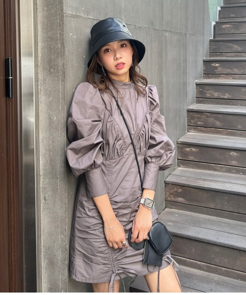 「rienda」 長袖ワンピース MEDIUM レッド レディース_画像6