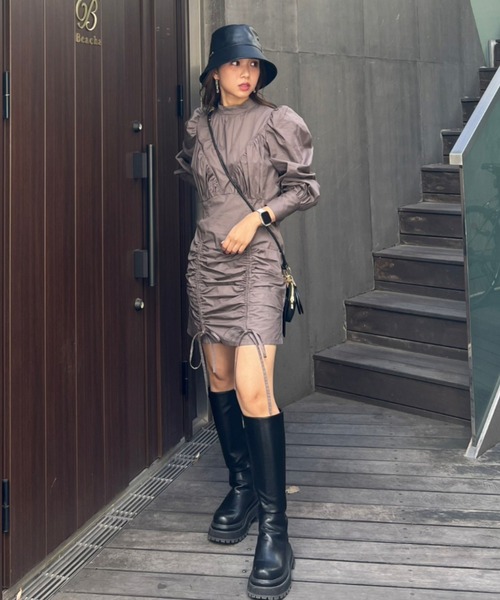 「rienda」 長袖ワンピース MEDIUM レッド レディース_画像8