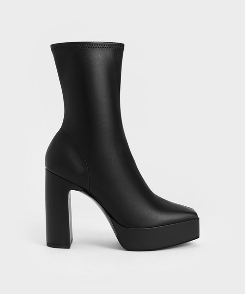 CHARLES ＆ KEITH ブーツ プラットフォーム ブロックヒール
