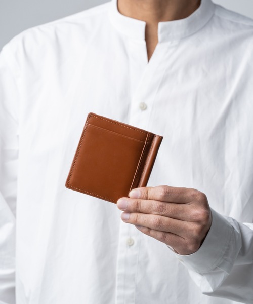 MURA（ムラ） マネークリップ 小銭入れ付き コードバン調 牛本革 二