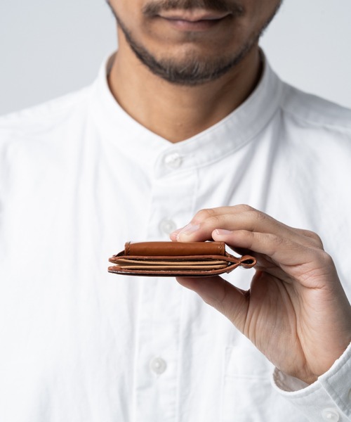 MURA（ムラ） マネークリップ 小銭入れ付き コードバン調 牛本革 二