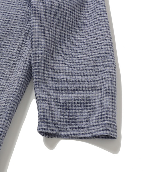 MEN'S BIGI（メンズビギ） カーディガン 格子柄サッカースタンドカラー