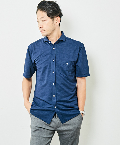 シャツ ブラウス パリネカノコホリゾンタルカラー半袖シャツ メンズ カシラCA4LAカンカン帽