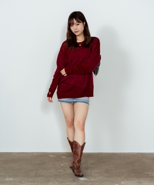 ニット セーター ONE TEASPOON/ワンティースプーン SHATTERED CREW KNIT SWEATER セーター レディース One Tea spoon ニット セーター ONE TEASPOON/ワンティー