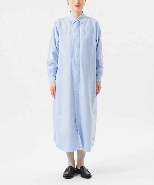 BEAMS BOY コットンローン タック ロングスリーブ ワンピース ブラック BEAMS BOY（ビームス ボーイ）オックスフォード ボタンダウン