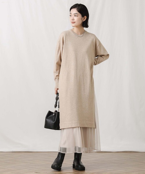 Torrazzo Donna（トラッゾドンナ） ワンピース チュールレイヤーニット 