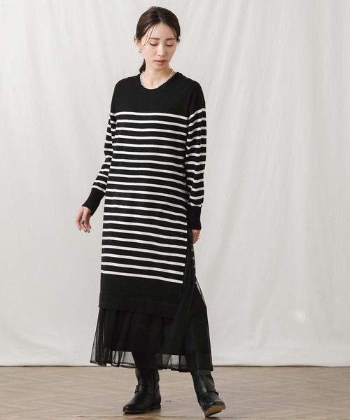 Torrazzo Donna（トラッゾドンナ） ワンピース チュールレイヤーニット