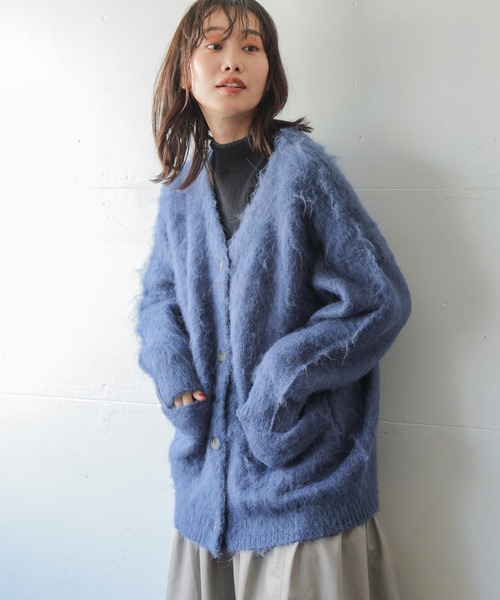 niko and…（ニコアンド） ニットカーディガン BIG(L) グレー