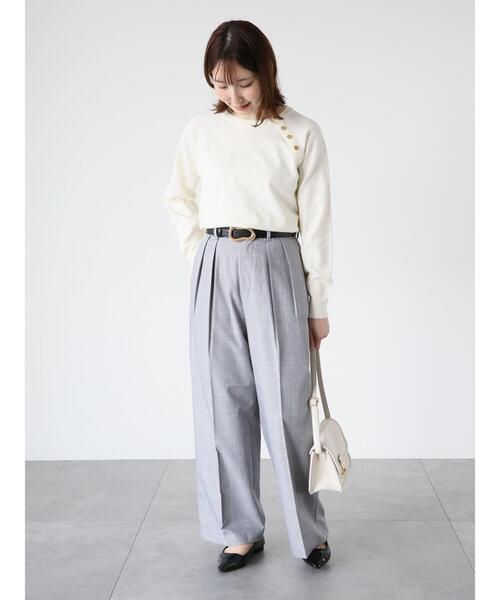 Te chichi TERRASSE パンツ 「セットアップ可」タックワイドパンツ