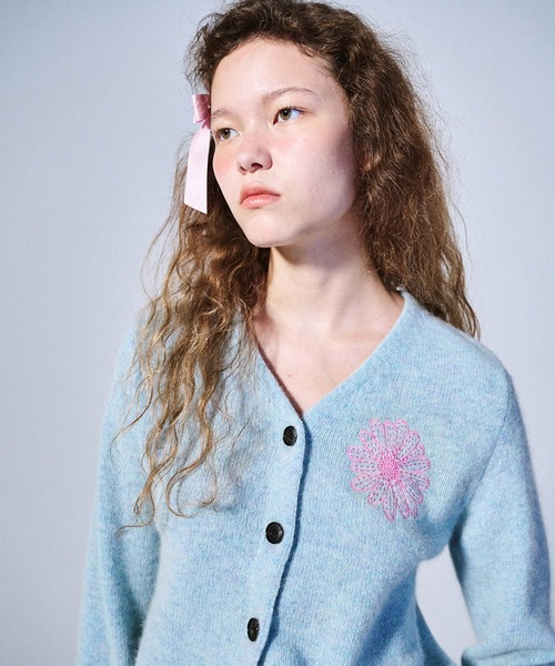 Mardi Mercredi raccoon blendedカーディガン Mardi Mercredi カーディガン RACCOON BLENDED CARDIGAN V NECK