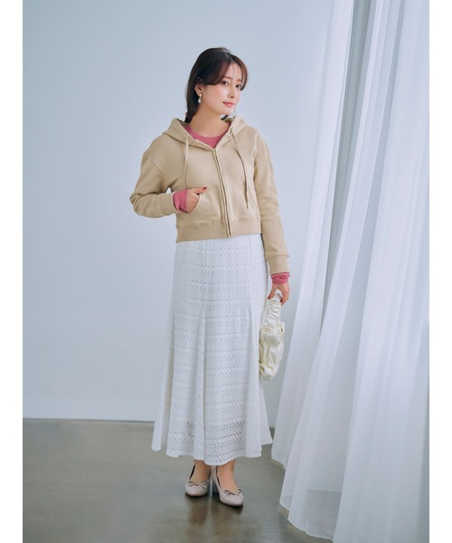 パーカー ジップアップちびパーカー「低身長・小柄女性