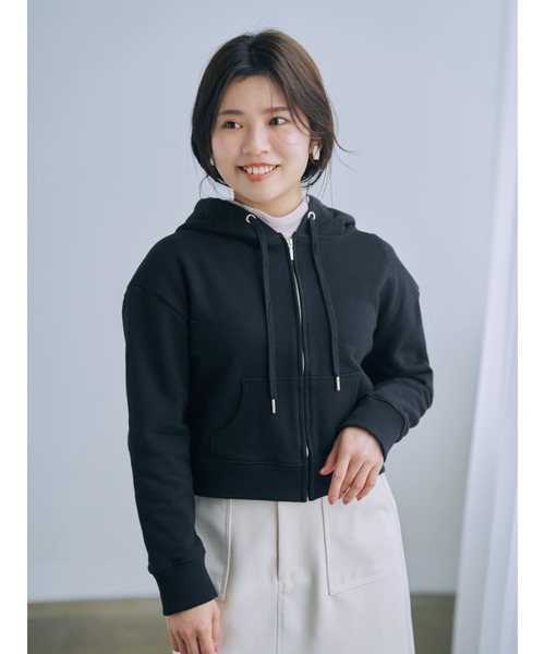 パーカー ジップアップちびパーカー「低身長・小柄女性