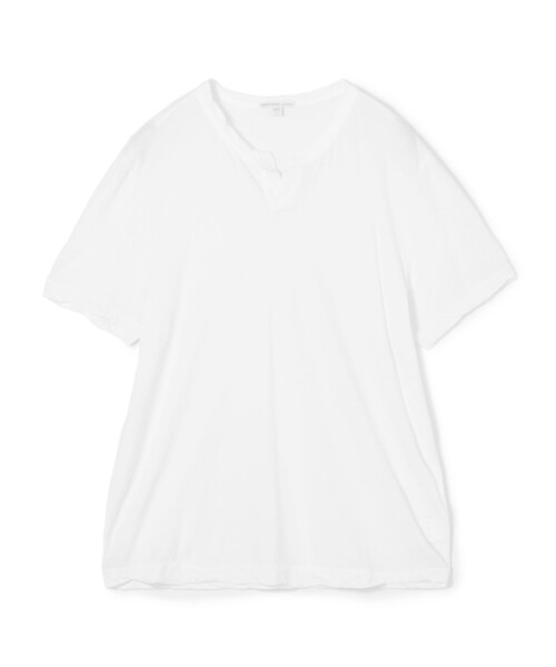 【James Perse】コットン 半袖 Tシャツ（ホワイト） James Perse - White Cotton V-Neck T-Shirt | Mitchell Stores