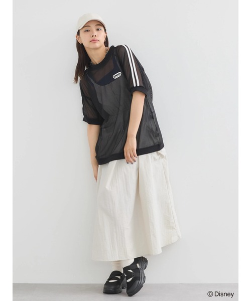 tシャツ ラッセルメッシュ プルオーバー レディース Disney tシャツ オズワルド/メッシュラインプルオーバー